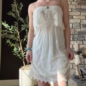 Express white lace midi dress